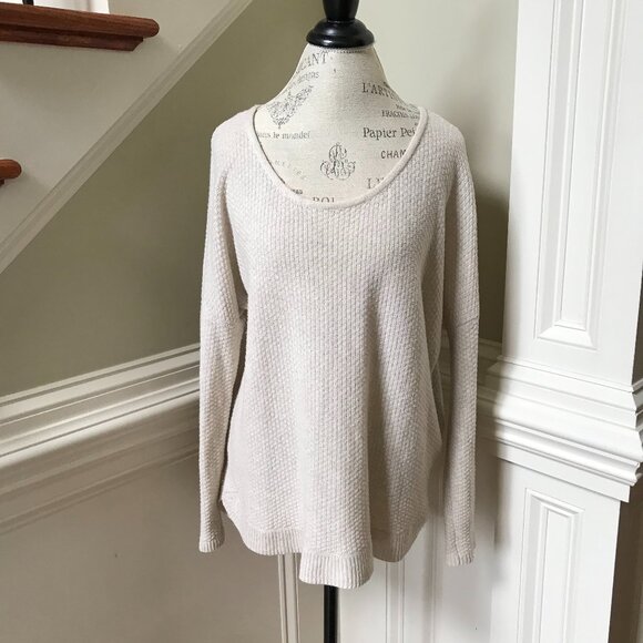 Anthropologie Charli Waffle Knit Sweater Womens Small Beige Cream Long Sleeve - Picture 2 of 11